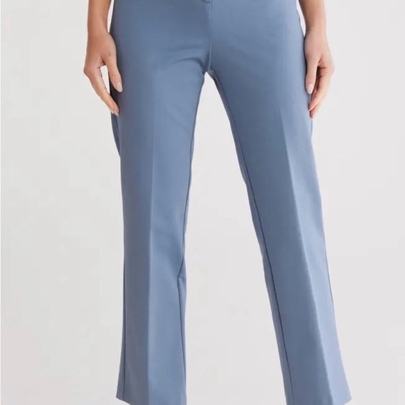 Amanda & Chelsea Pants - Amanda & Chelsea Women's Modern Fit Slate Blue Straight Leg Ankle Pants